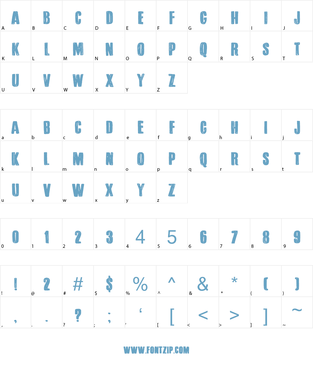 DK Bitumen Font Character